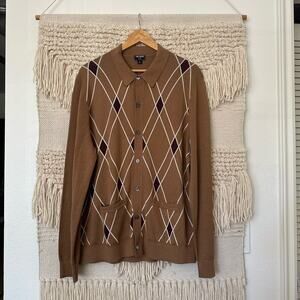 Todd Snyder Argyle Full Placket Sweater